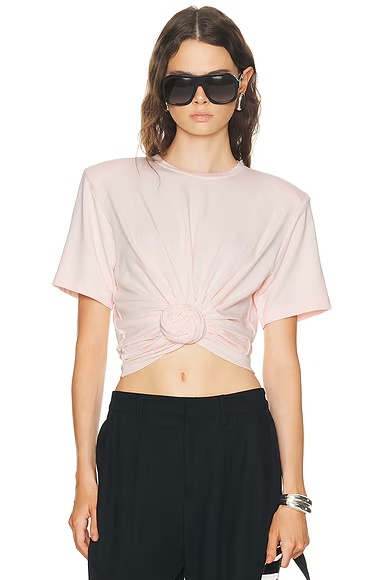 Tie Front T-Shirt Pink
