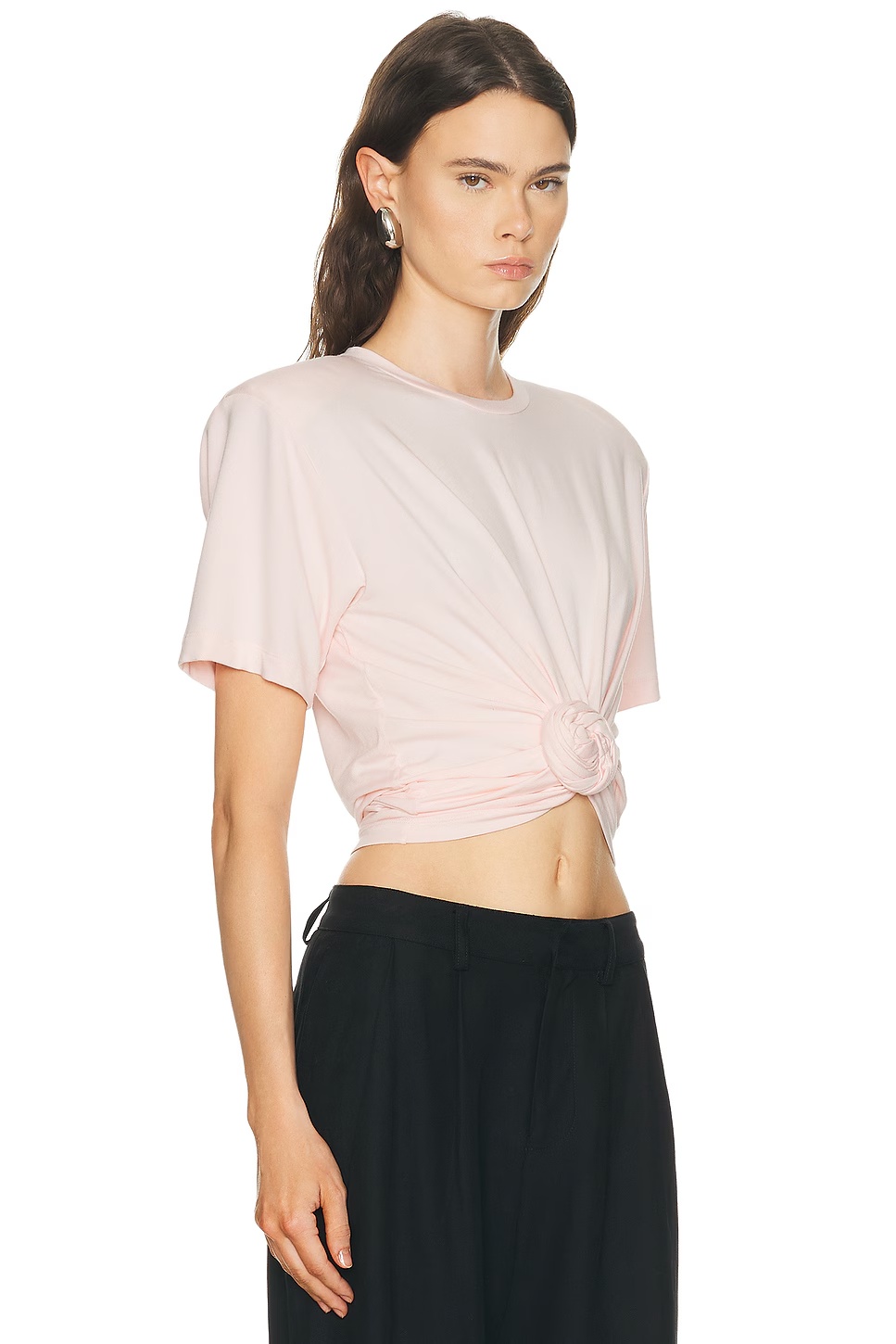 Tie Front T-Shirt Pink