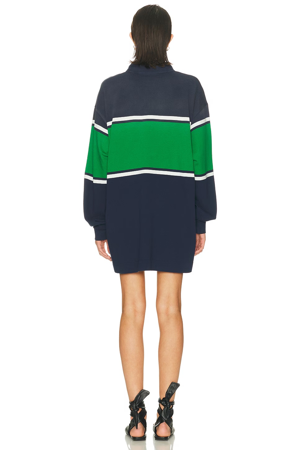 Eatone Rugby Dress Navy & Green