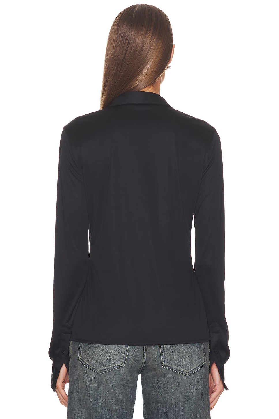 Lace Up Shirt Black