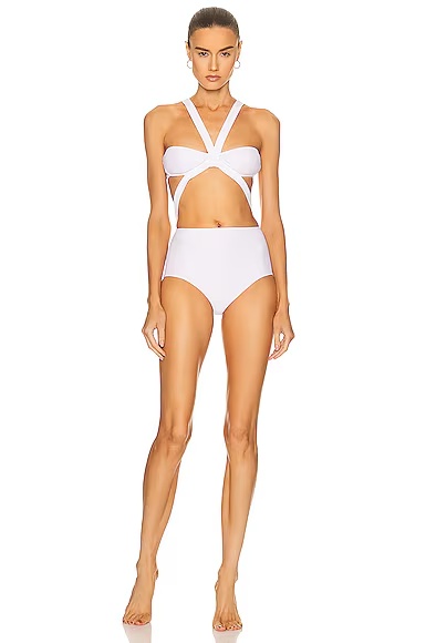 Original One Piece Bikini Swimsuit Blanc