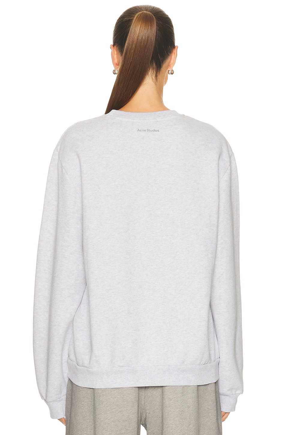 Faihra U Melange Face Crewneck Sweater Pale Grey Melange