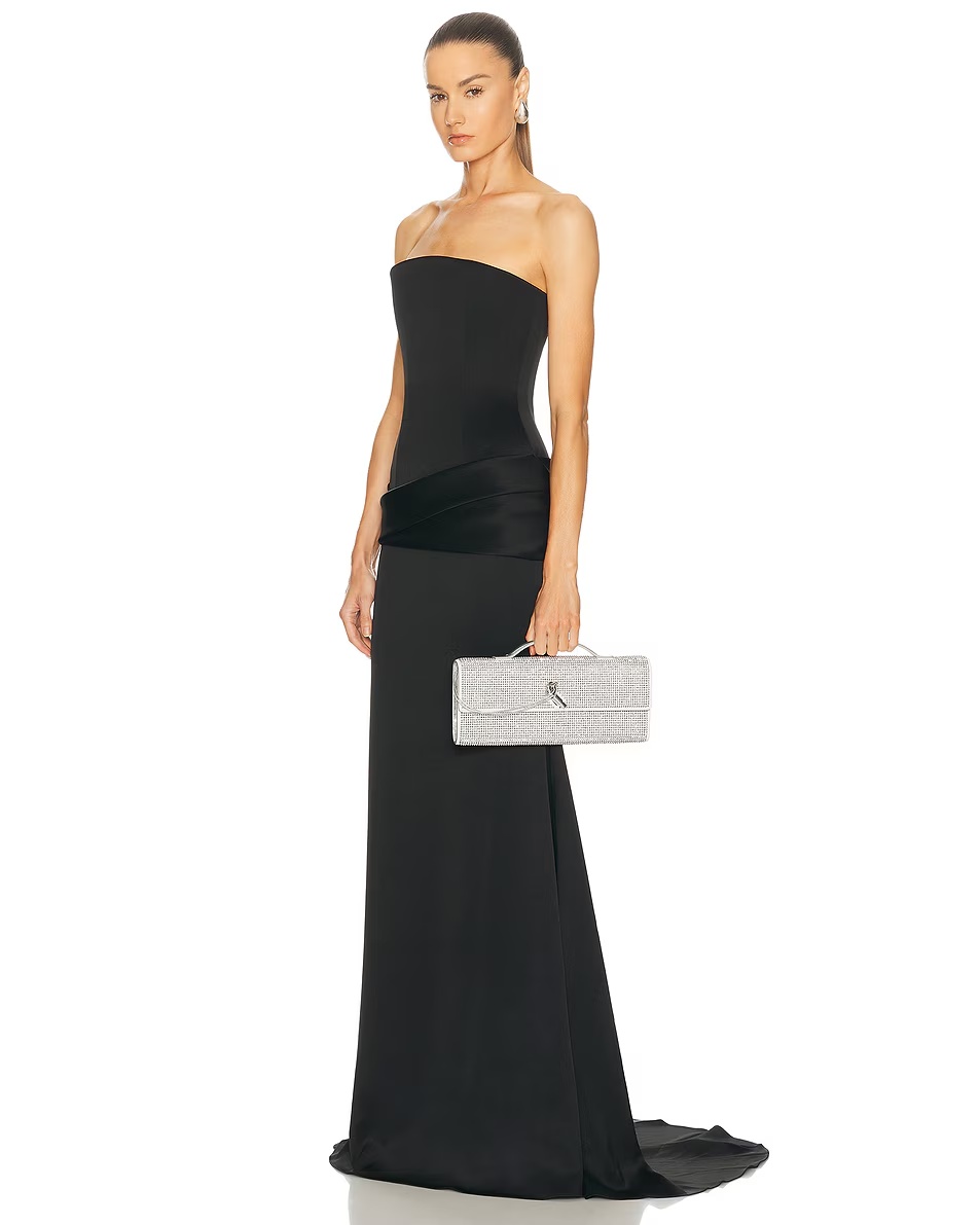 Andiamo Crystal Clutch White Moonlight & Silver