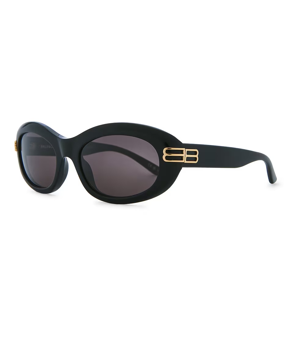 Oval Sunglasses Black & Grey
