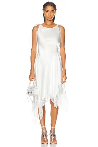 Doyla Satin Lace Dress White