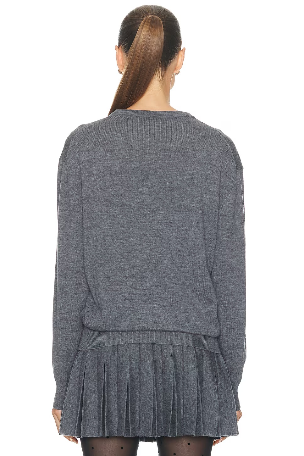 V Neck Sweater Heather Grey