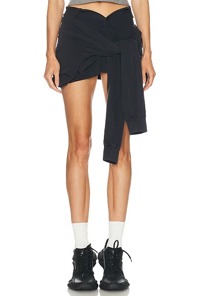Knotted Polo Skirt Washed Black 2
