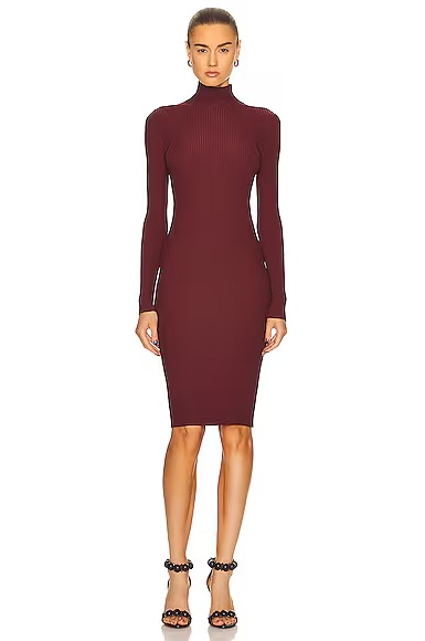 Rib Dress Bordeaux