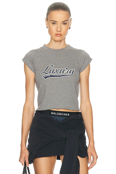 Shrunk T Shirt Dark Heather Grey & Blue