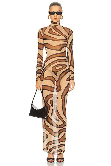 Long Sleeve Dress Gold