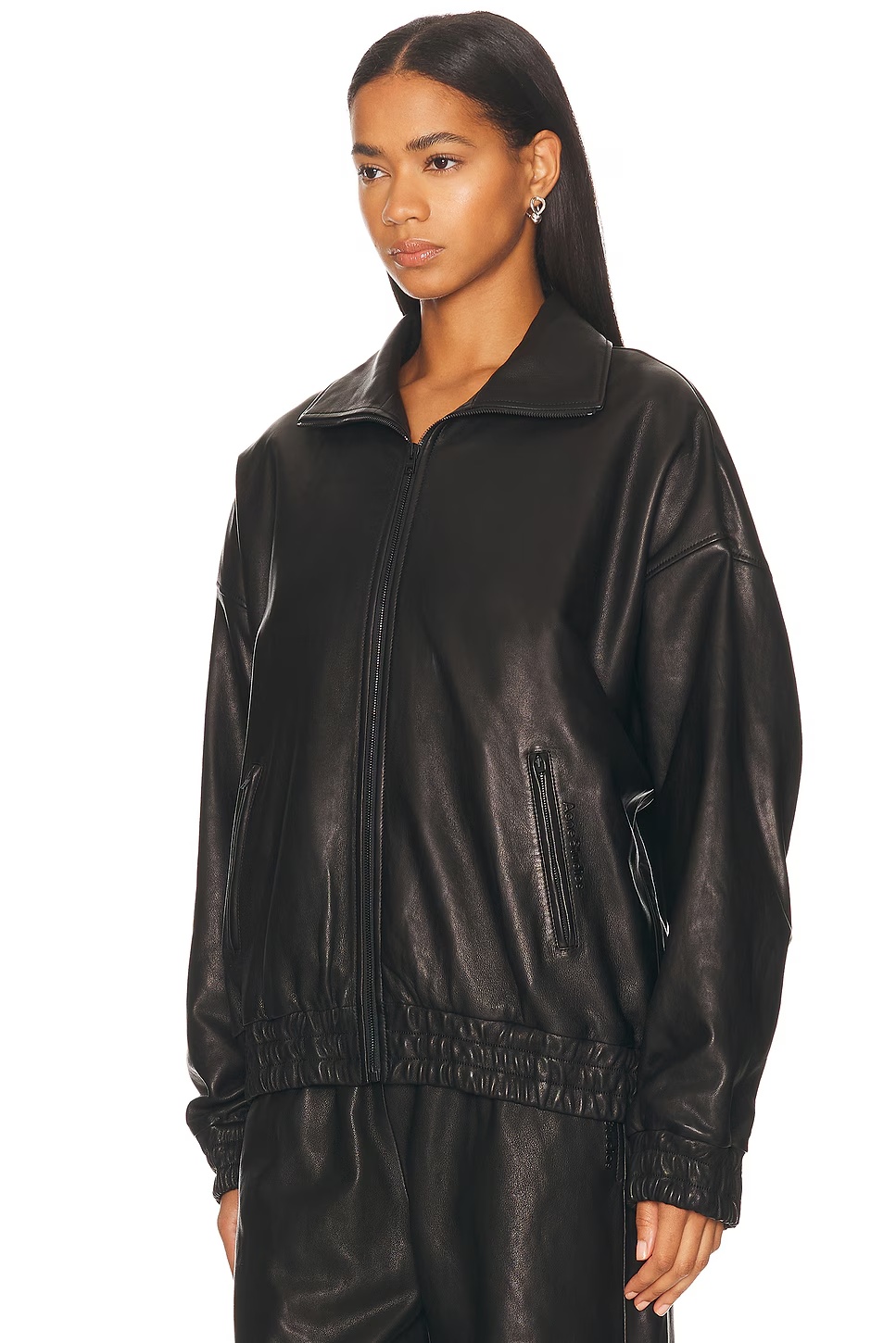 Lemmy Crop Leather Jacket Black