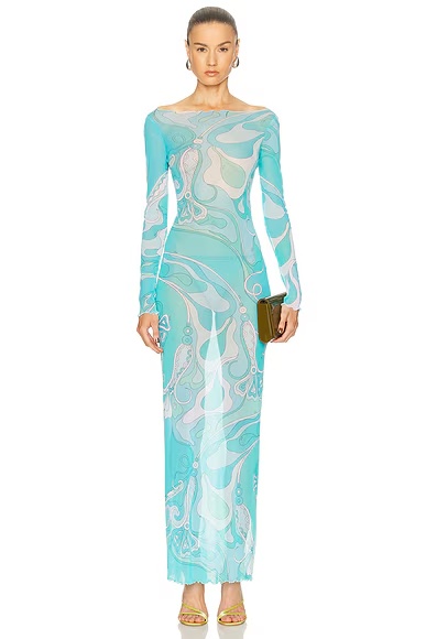 Long Sleeve Dress Turquoise