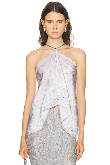 Silk Halter Top Lavender