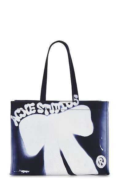 Spray Bow Shopper Bag Navy Blue