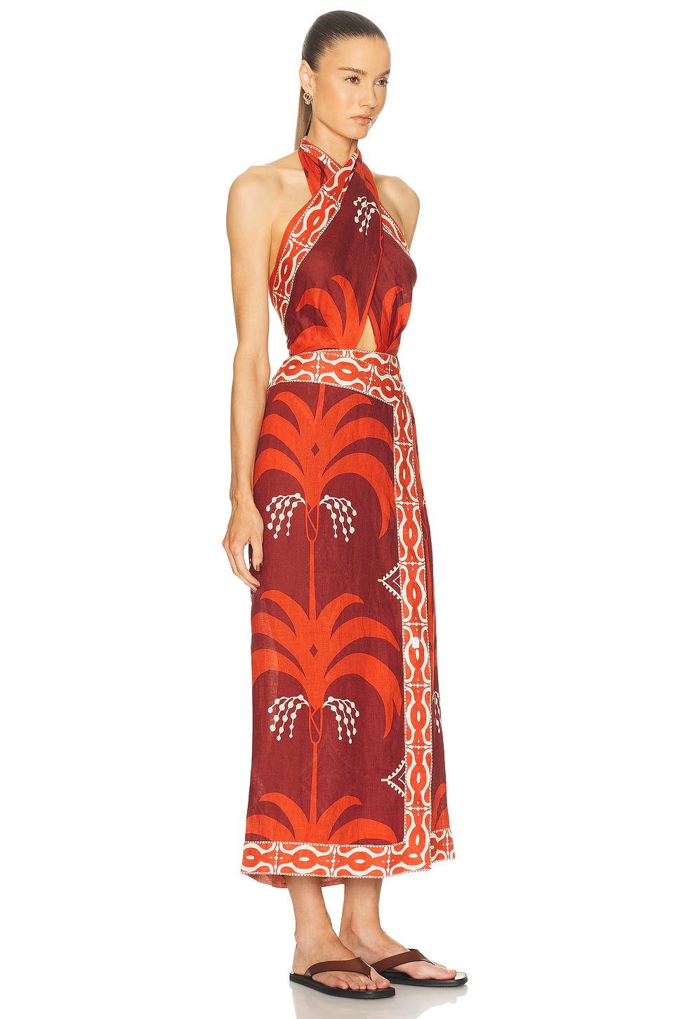 Buen Viento Ankle Dress Wine & Red