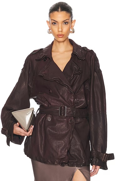 Lolu Leather Jacket Dark Brown