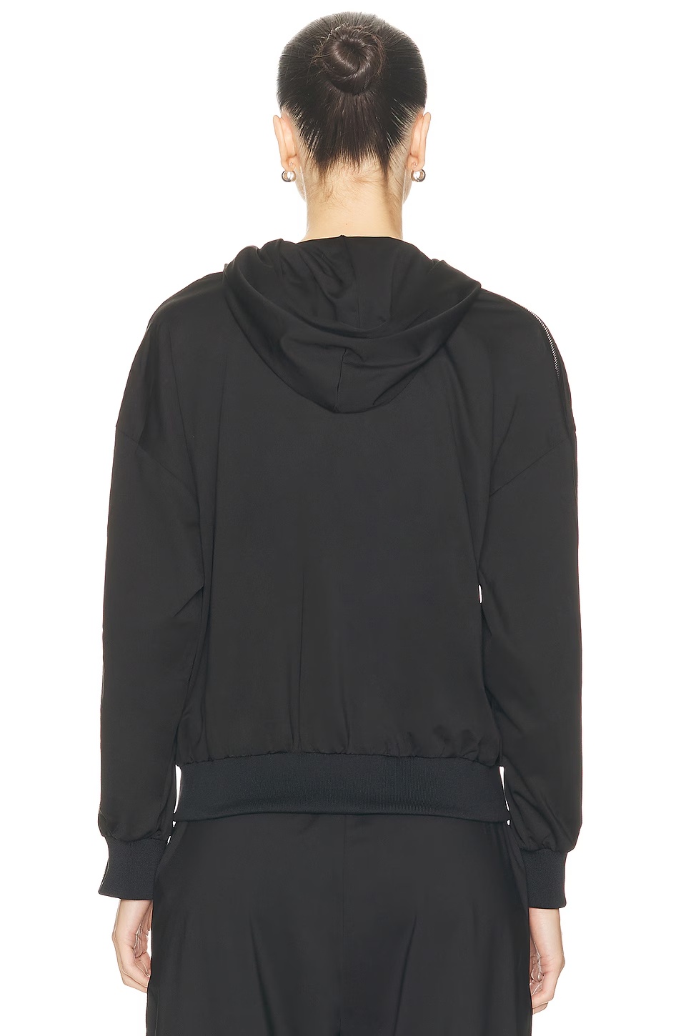 Zipped Zip Up Hoodie Black & White