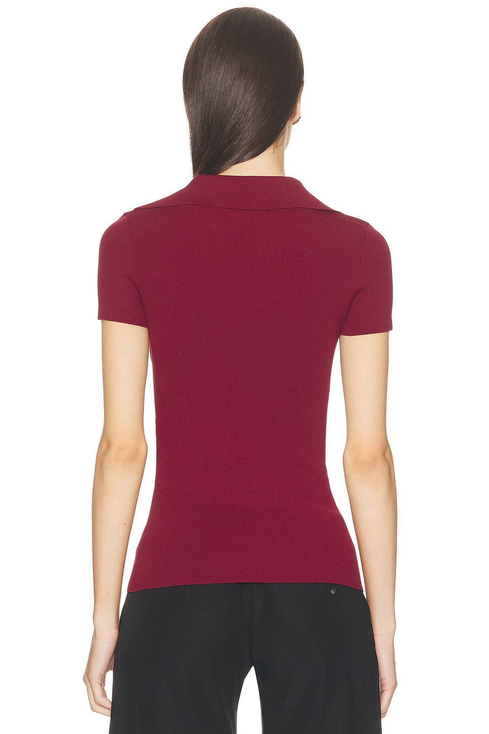 Polo Top Burgundy & Black