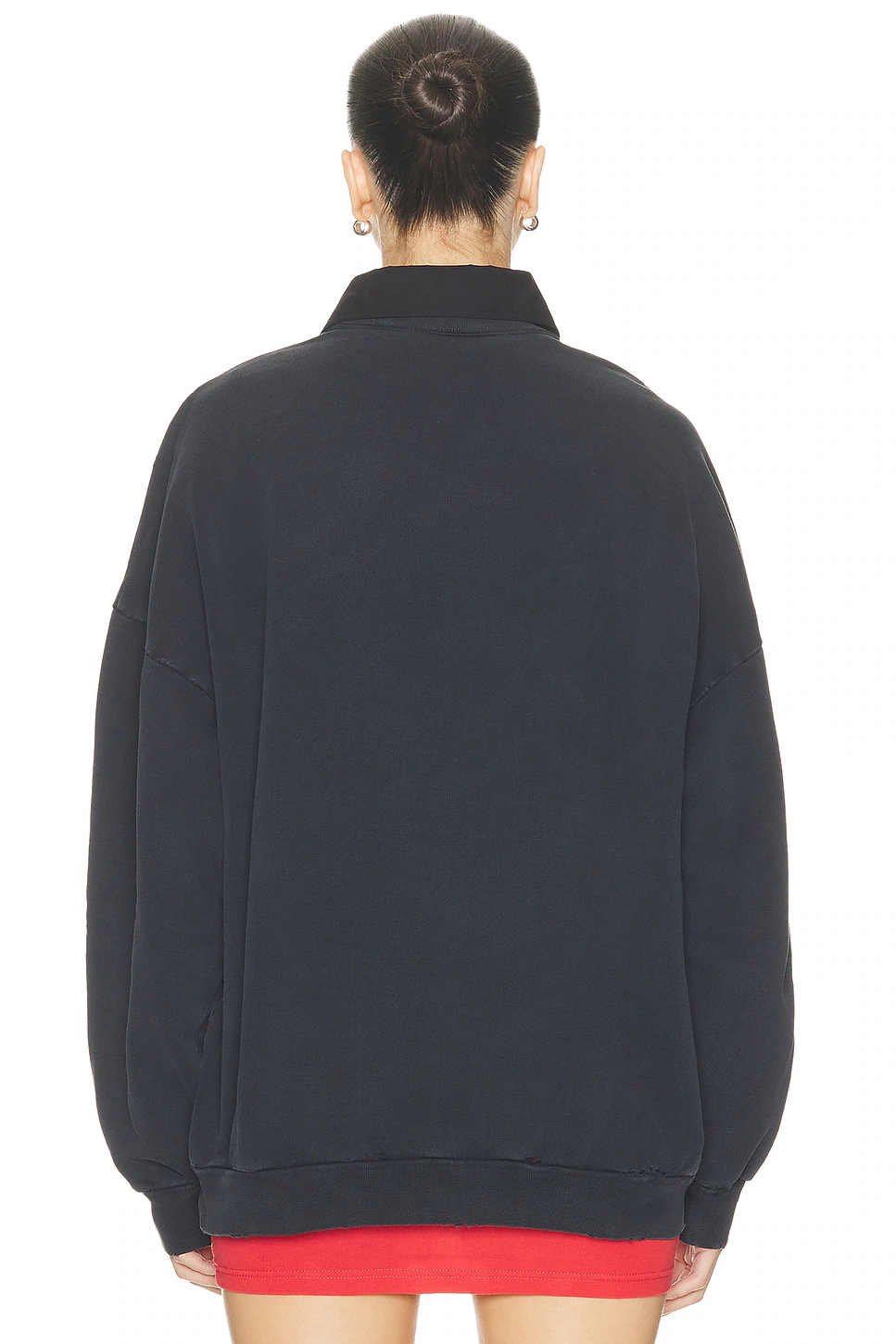 Shirt Crewneck Top Faded Washed Black