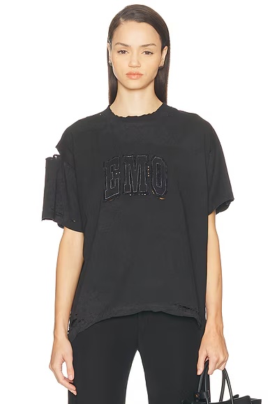 Boxy T-shirt Faded Washed Black