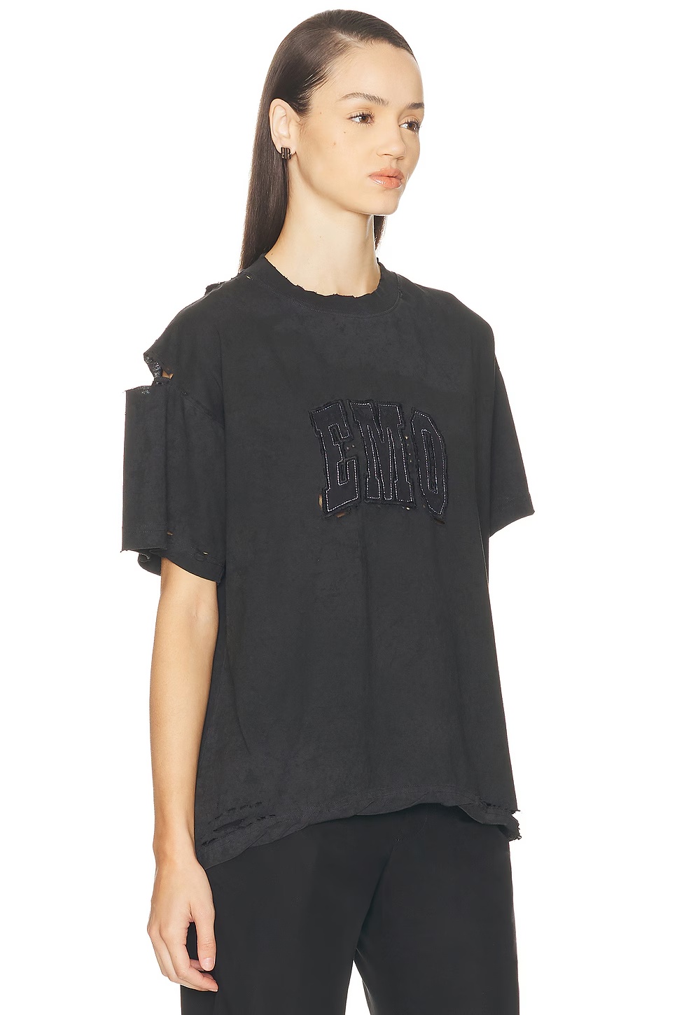 Boxy T-shirt Faded Washed Black