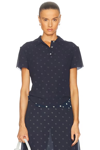 Takota Top Navy & White