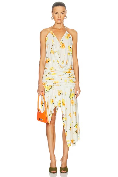 Dikata Dress Orange & White