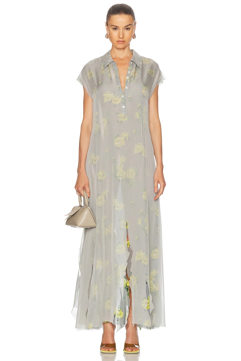Dranee Dress Yellow & Grey