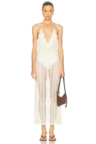 Wave Beach Dress Off White