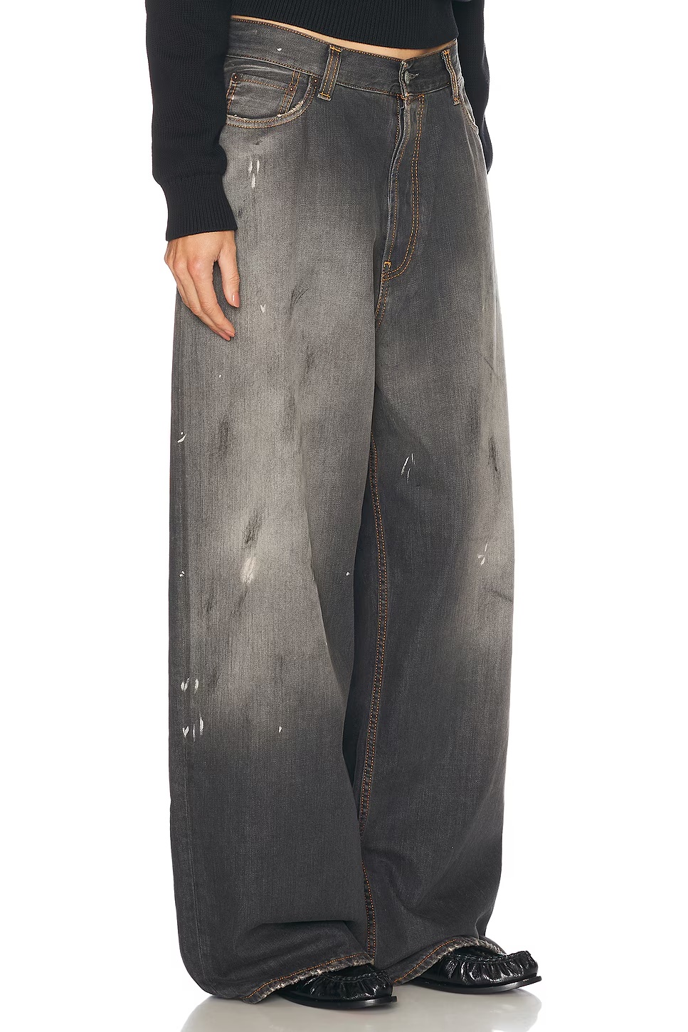 2023 Wide Leg Jeans Black