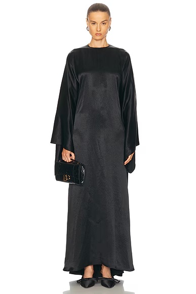 Maxi Satin Dress Black