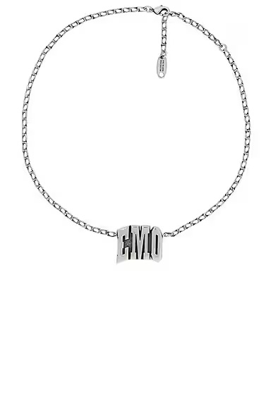 3 Letter EMO Necklace Antique Silver