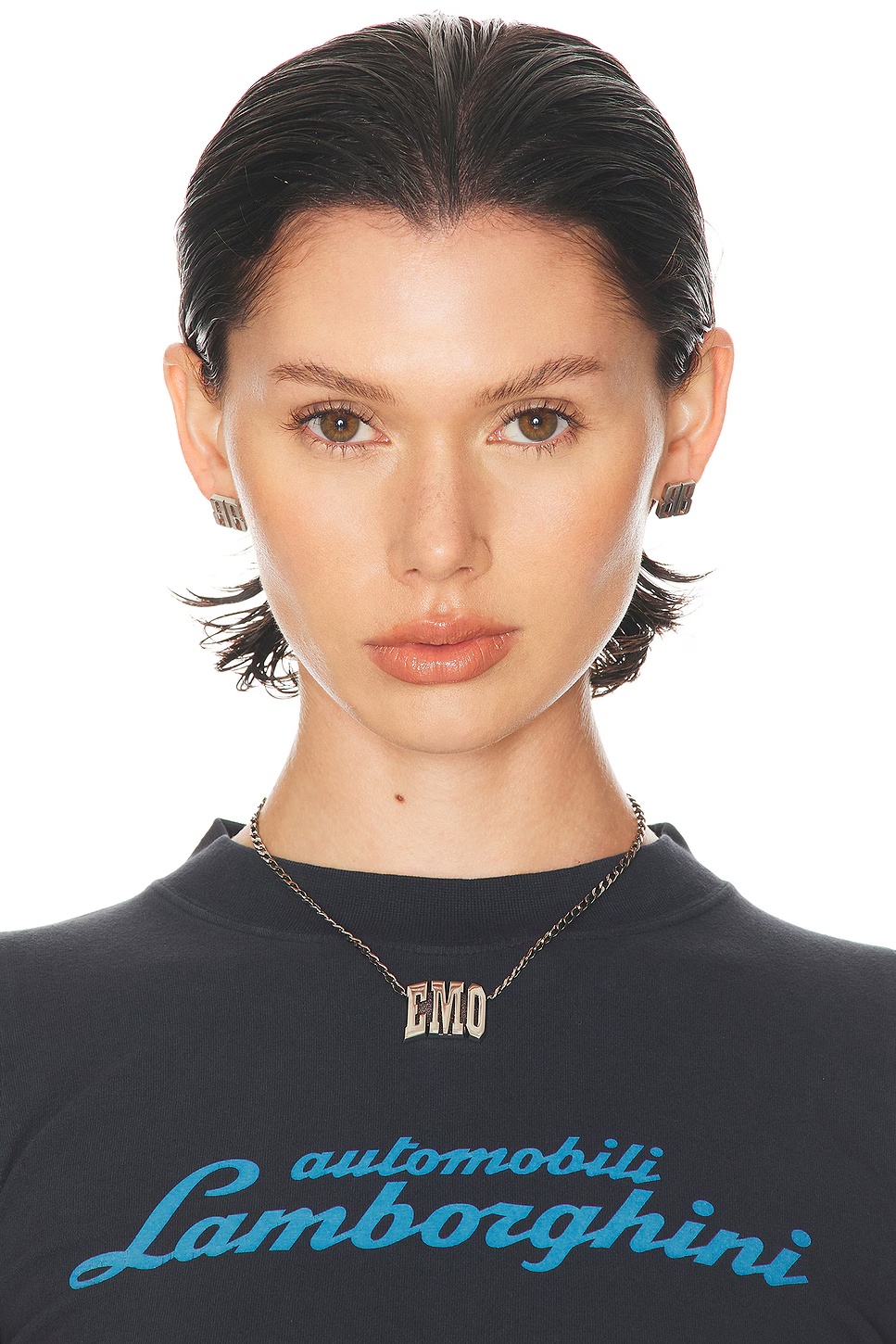 3 Letter EMO Necklace Antique Silver