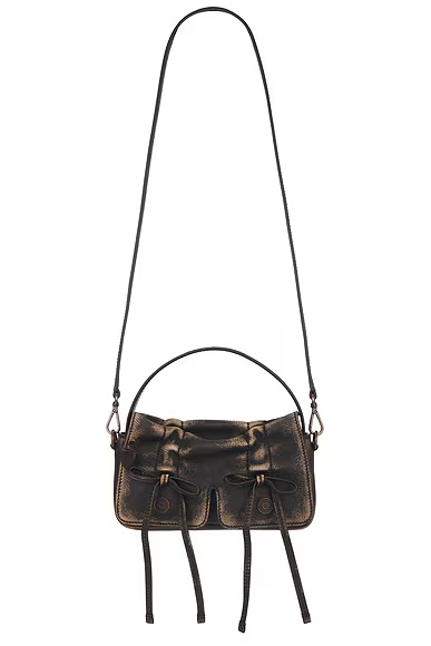 Multi Pocket Micro Bag Dark Brown & Beige