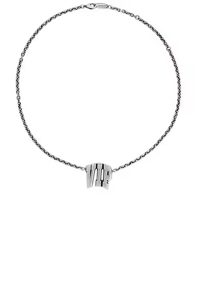3 Letter VIP Necklace Antique Silver