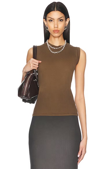 Etch Tank Top Mud Brown