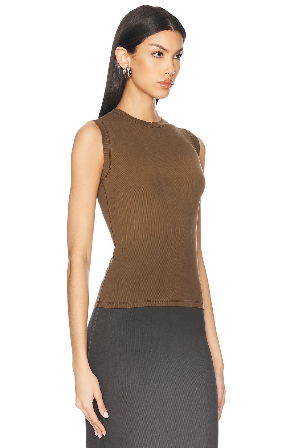 Etch Tank Top Mud Brown