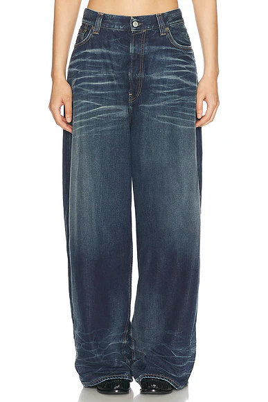 2023 Broadway Super Wide Leg Jeans Mid Blue