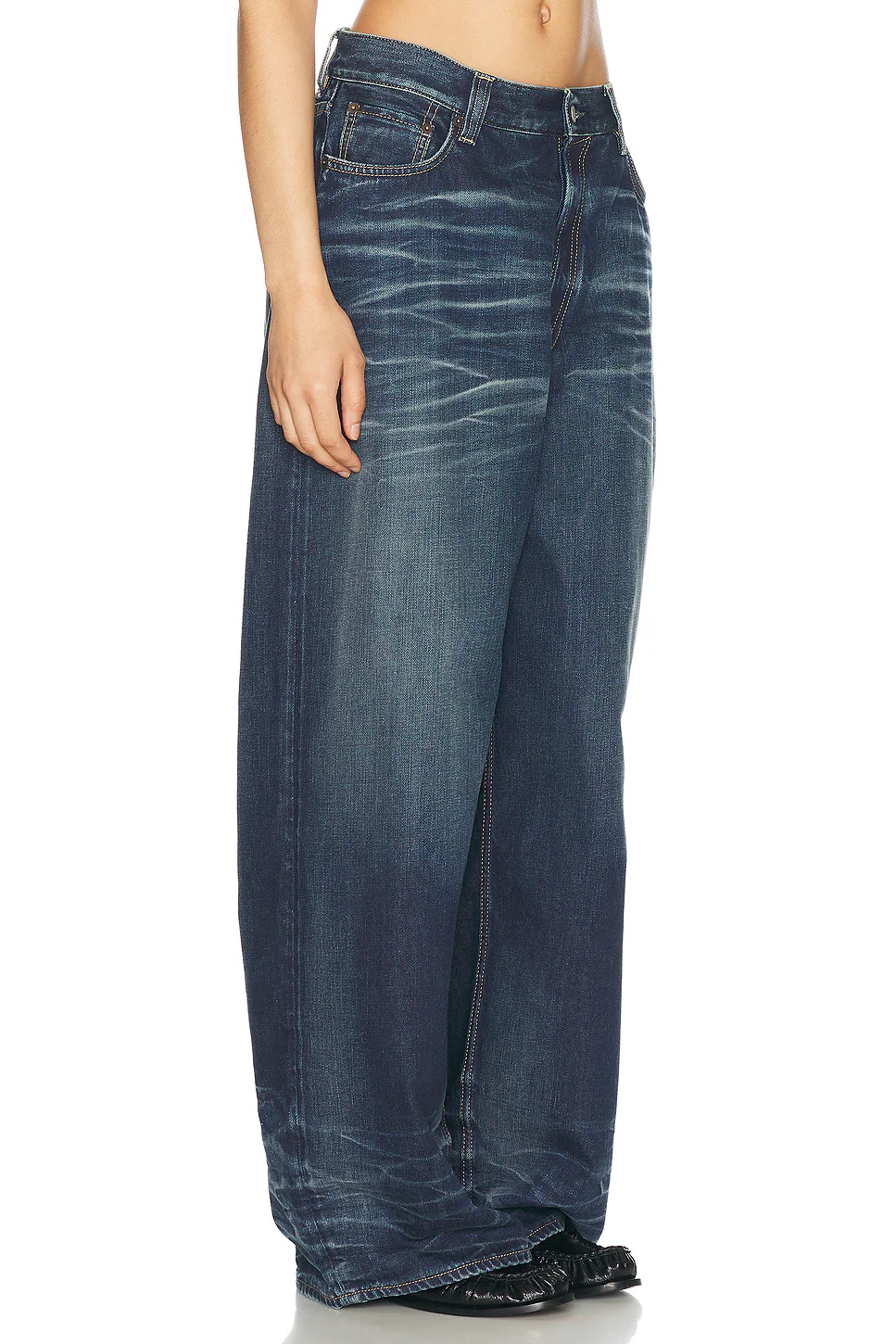 2023 Broadway Super Wide Leg Jeans Mid Blue