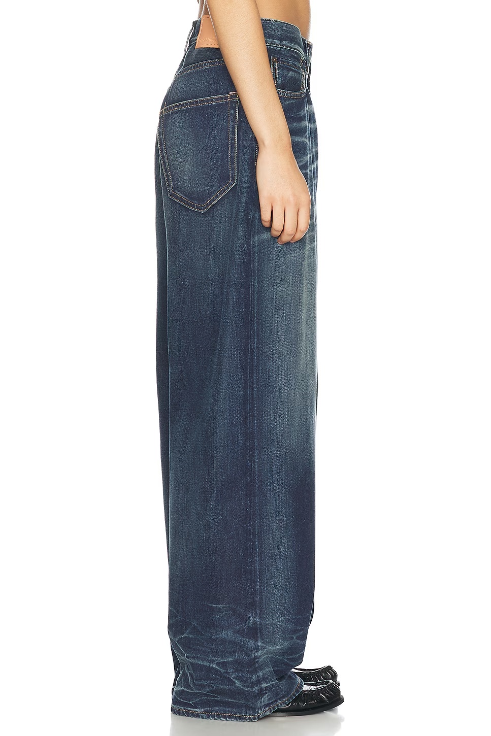 2023 Broadway Super Wide Leg Jeans Mid Blue
