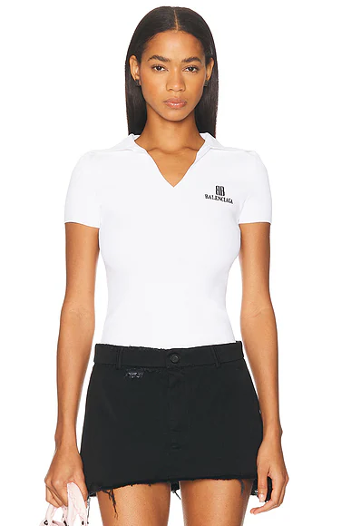 Polo Top White & Black