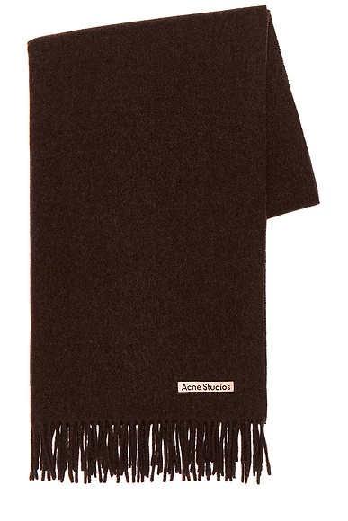 Classic Fringed Scarf Brown Melange