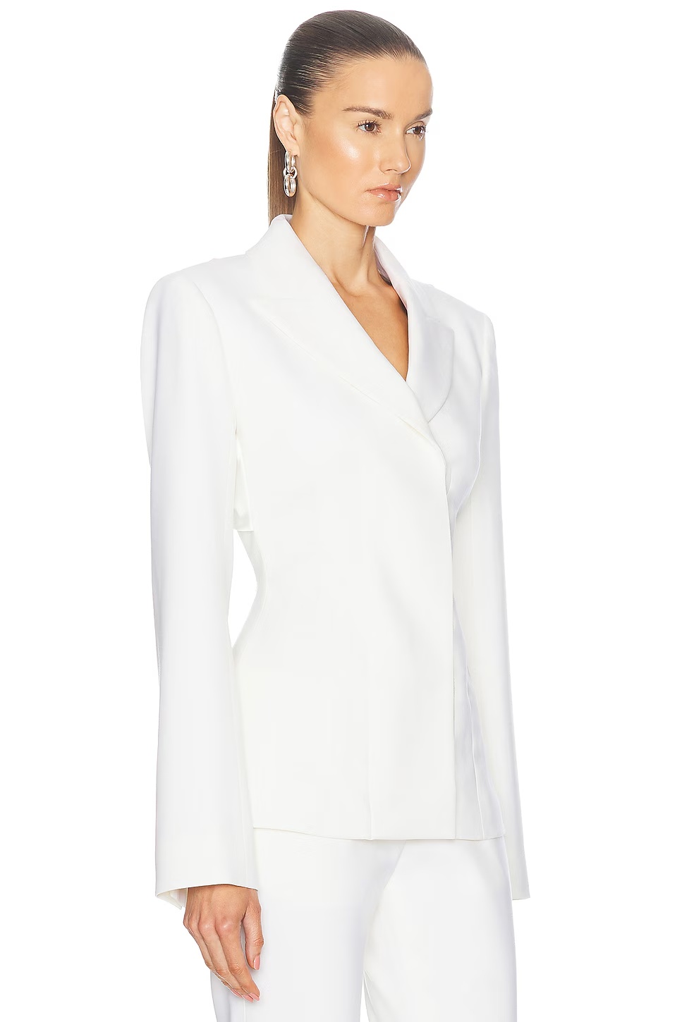 Jacko Double Breasted Jacket Cream White