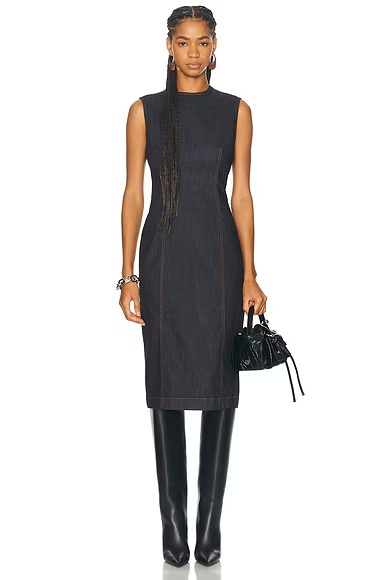 Sleeveless Midi Dress Indigo Blue