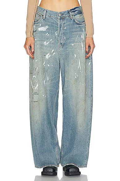 Baggy Wide Leg Jeans Anthracite Grey