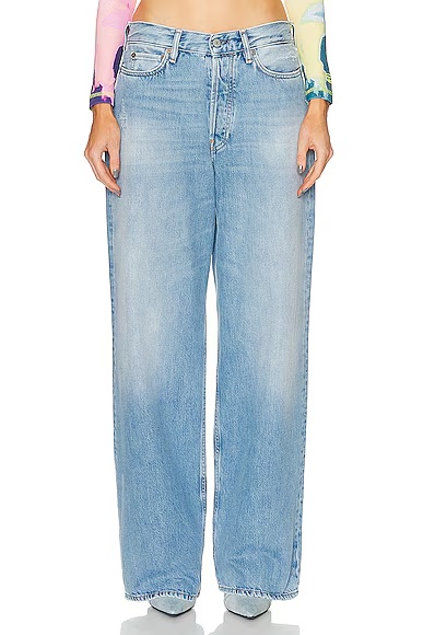 Low Rise Baggy Wide Leg Jeans Light Blue