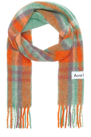 Striped Scarf Orange, Lilac, & Aqua Blue