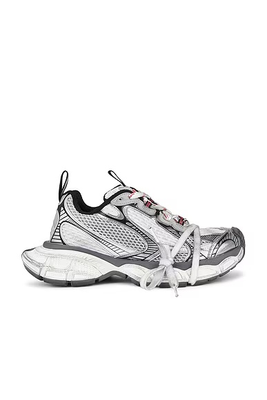 3XL Satin Sneaker Grey, White, & Red