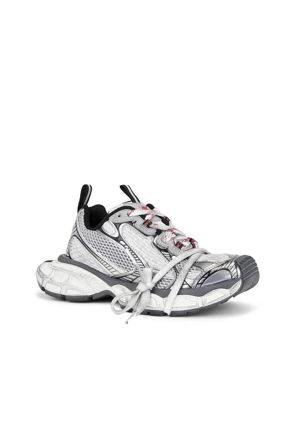 3XL Satin Sneaker Grey, White, & Red