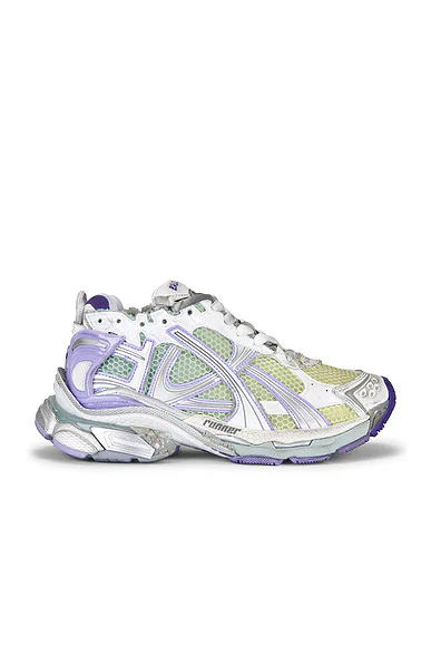 Runner Sneaker White, Grey, Purple, & Yellow